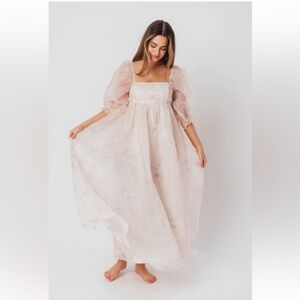 Elegant Pink Floral Dress-Worth Collective